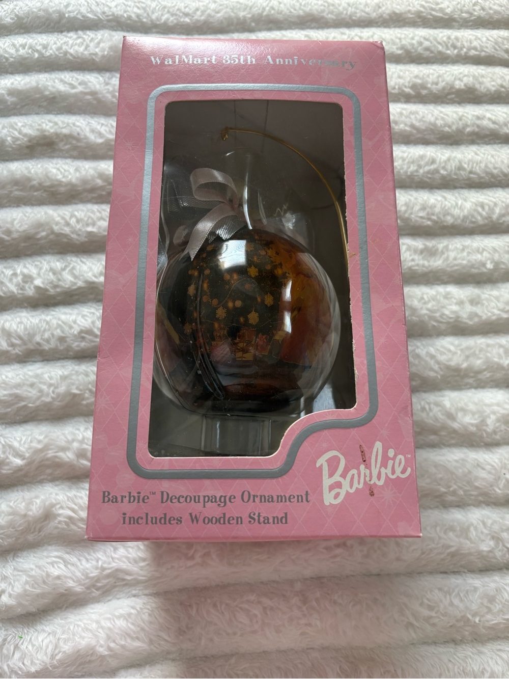 1997 Walmart 35th Anniversary Barbie Decoupage Ornament Stand #9702616